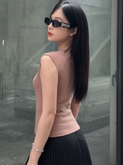 Áo thun sát nách nữ-Cổ Tròn-Nâu-SNB29