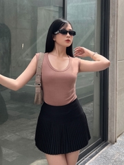 Áo thun sát nách nữ-Cổ Tròn-Nâu-SNB29