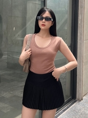 Áo thun sát nách nữ-Cổ Tròn-Nâu-SNB29