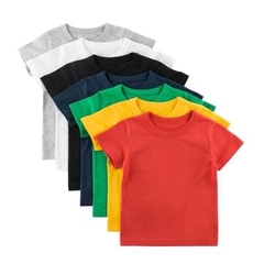 XA78- ÁO THUN COTTON TRƠN CỘC TAY CHO BÉ THẤM HÚT MỒ HÔI MÁT MỊN
