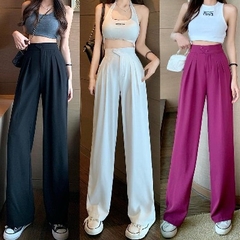 HMOD148- QUẦN VẢI LƯNG CAO ỐNG RỘNG KHUY CHÉO PHONG CÁCH HQ