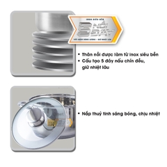 BỘ 3 NỒI INOX 5 ĐÁY CH36-02