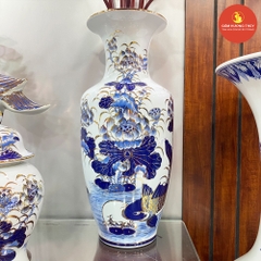 Lọ Lộc bình H60 Sen cá men dong vẽ  vàng 24K