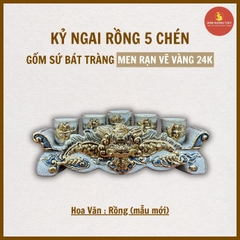 Kỷ ngai men rạn nổi Vẽ Vàng 24K [GỐM SỨ BÁT TRÀNG]