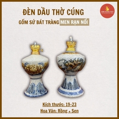 Đèn dầu thờ men rạn nổi [GỐM SỨ BÁT TRÀNG]