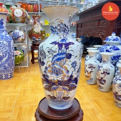 Lọ Lộc binh H60 Sen men dong vẽ vàng 24K