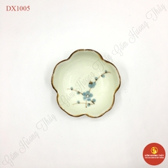 Bát mắm hoa men kem vẽ đào xanh