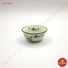 Bát mắm men kem vẽ đào xanh