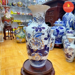 Lọ Lộc bình H50 Sen men dong Vẽ vàng 24K