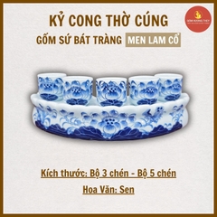 Kỷ chén rượu cong men lam cổ [NA] [GỐM SỨ BÁT TRÀNG]