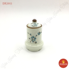 Ống Tăm men kem vẽ đào xanh