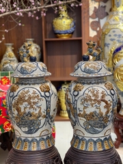 Choé 30L tứ cảnh men rạn nổi hàng thường