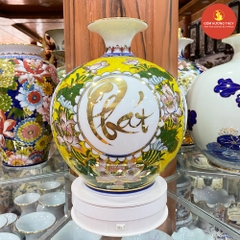 Bình hút lộc H30 Phát tài Phát lộc Nền vàng Vẽ Vàng kim