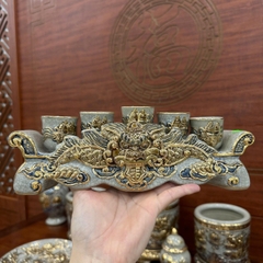 Kỷ ngai men rạn nổi Vẽ Vàng 24K [GỐM SỨ BÁT TRÀNG]