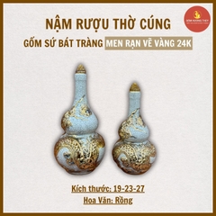 Nậm thờ men rạn nổi Bát Tràng Vẽ Vàng 24K [GỐM SỨ BÁT TRÀNG]