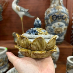 Bộ xông trầm men rạn nổi Vẽ Vàng 24K [GỐM SỨ BÁT TRÀNG]