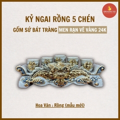 Kỷ ngai men rạn nổi Vẽ Vàng 24K [GỐM SỨ BÁT TRÀNG]