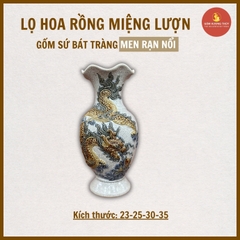 Lọ hoa miệng lượn men rạn nổi vẽ [GỐM SỨ BÁT TRÀNG]
