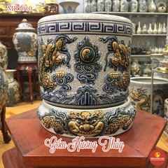 Bát Hương men rạn đắp nổi phi 18
