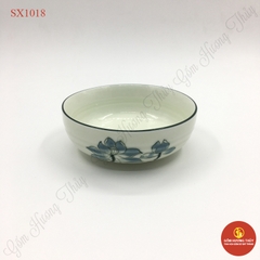Bát tô phệ phi 14 men kem vẽ sen xanh