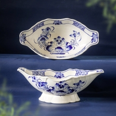 Bát gà men trắng vẽ sen khung