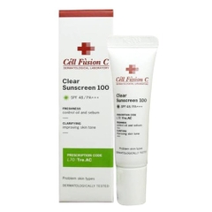 Kem chống nắng cell fusion c clear sunscreen 100 spf48 màu xanh 50ml