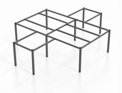 Cụm bàn 4 chỗ [SV-L4A], chân vuông 40X40mm