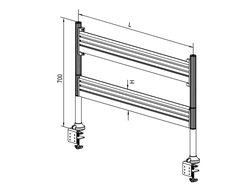 Vách ngăn nhôm đôi, có khe tay màn hình PF-B