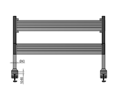 Vách ngăn nhôm đôi, có khe tay màn hình PF-B