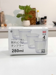 Bộ 4 cốc nhựa trong siêu bền Pearl Life 280ml