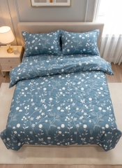 Chăn mát 100% Tencel sợi gỗ cao cấp Kawa - size 200*230cm - mẫu hoa xanh