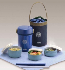Hộp cơm giữ nhiệt cao cấp Thermos JBC - 801 + túi đựng ( màu xanh )