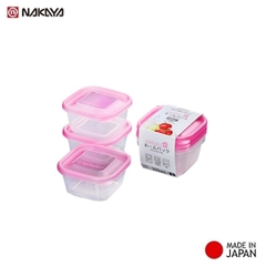 Set 3 hộp nhựa 380ml màu hồng Nakaya