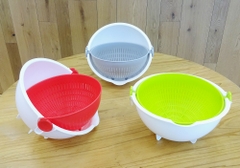 Set chậu rổ xoay 180 độ Kokubo (màu đỏ trắng)