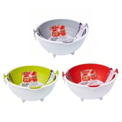 Set chậu rổ xoay 180 độ Kokubo (màu đỏ trắng)