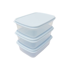 Set 3 hộp nhựa nắp dẻo 300ml xanh mint