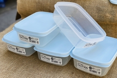 Set 2 hộp nhựa nắp dẻo 600ml xanh mint