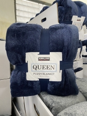 Chăn lông cừu Queen xanh than