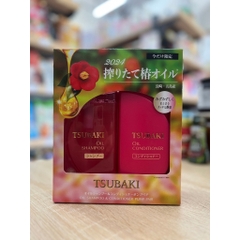 Set Dầu Gội Xả Tsubaki Premium Moist (490ml x 2) Màu Đỏ