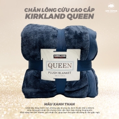 Chăn lông cừu Queen xanh than