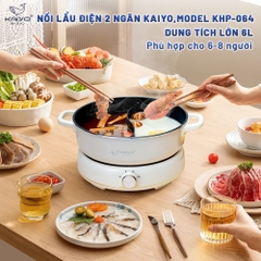 Nồi lẩu điện 2 ngăn Kaiyo , model KHP 064
