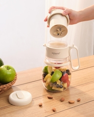 Máy xay sinh tố cầm tay Kaiyo, model KHB-417, dung tích 1000ml, màu trắng be