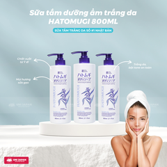 Sữa tắm dưỡng ẩm trắng da Hatomugi 800ml