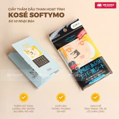 Giấy thấm dầu Kose Softymo than hoạt tính 60 tờ Nhật Bản