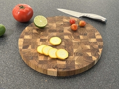 Thớt chặt gỗ Teak đầu cây Kaiyo hình tròn 30 x 3,8cm