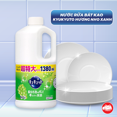 Nước rửa bát Kyukyuto hương nho xanh 1380ml - Nhật Bản