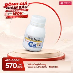 Viên uống bổ sung Canxi D3 , Mg 100v - Nhật Bản
