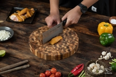 Thớt thái gỗ Teak đầu cây Kaiyo hình tròn 30 x 2,5cm