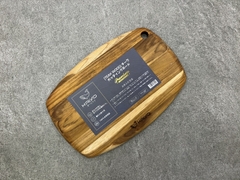 Thớt thái gỗ teak vân ngang hình oval size S