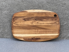 Thớt thái gỗ teak vân ngang hình oval size M